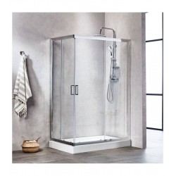 Παραλληλόγραμμη Καμπίνα Ντουζιέρας Tema New Line 80×120 Clear NL80120 Chrome